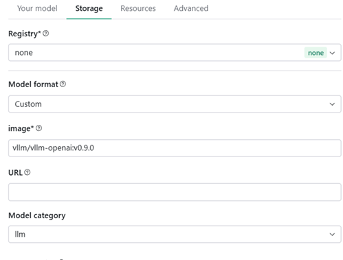 packaged model storage configuration