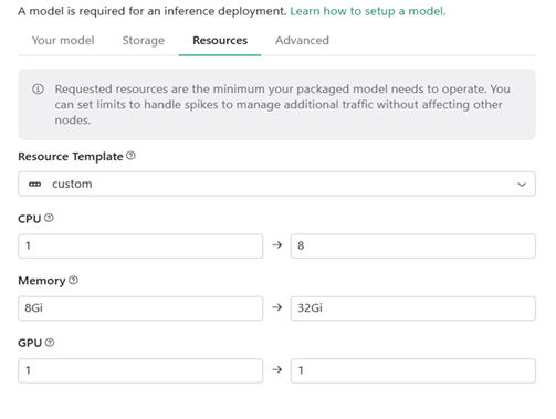 Packaged Model resource configuration