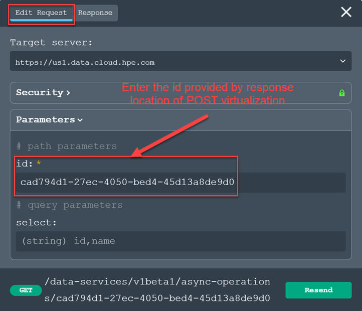 Request async-response for a particular id