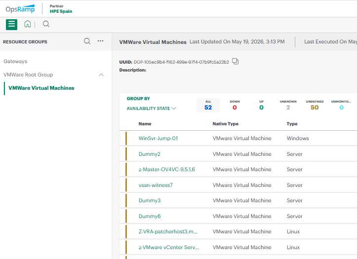 Newly created device groups Newly created device groups