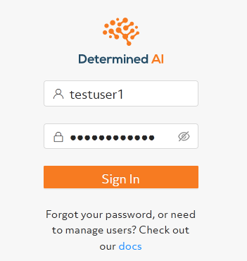 Determined WebUI login page