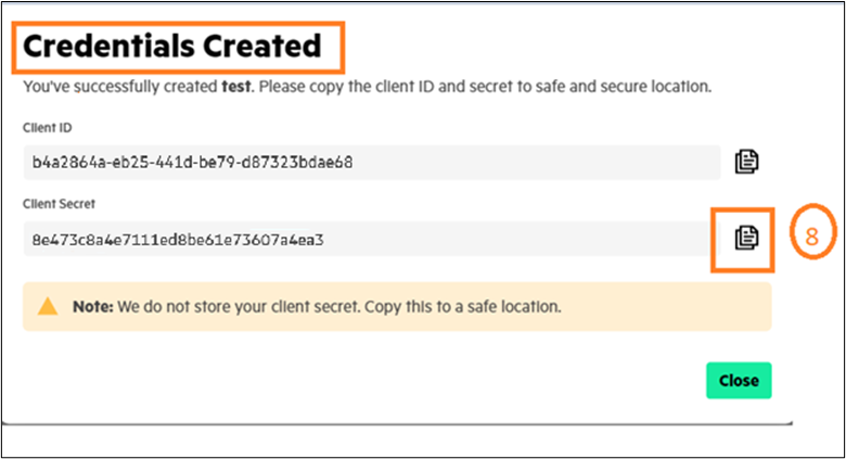 GreenLake Copy Credential