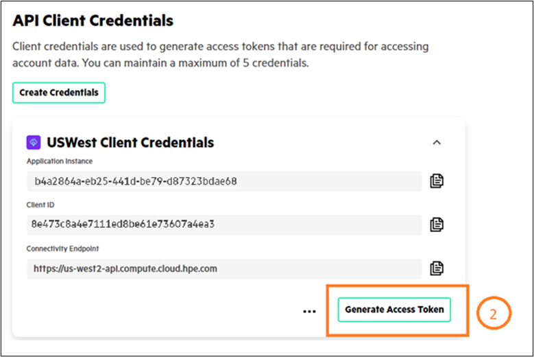 Generate GreenLake  Access Token