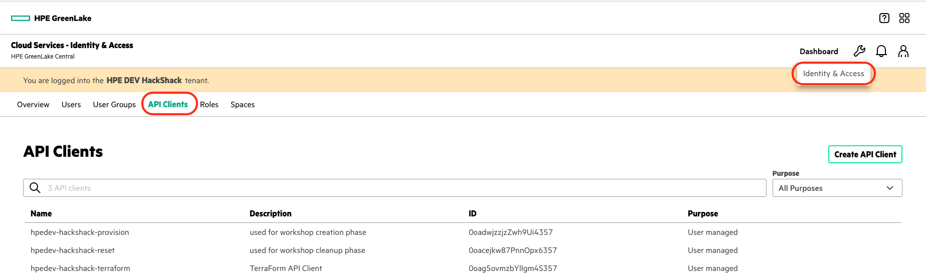 GreenLake API Clients GreenLake API Clients