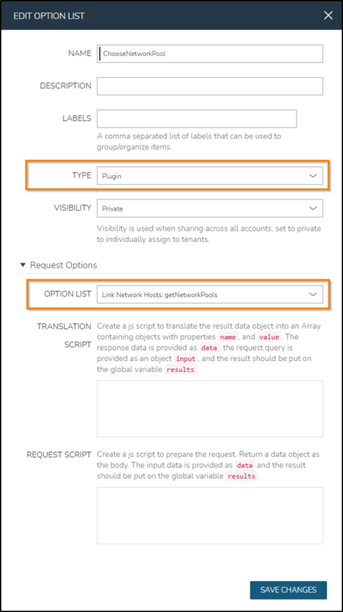 Create the Option Source