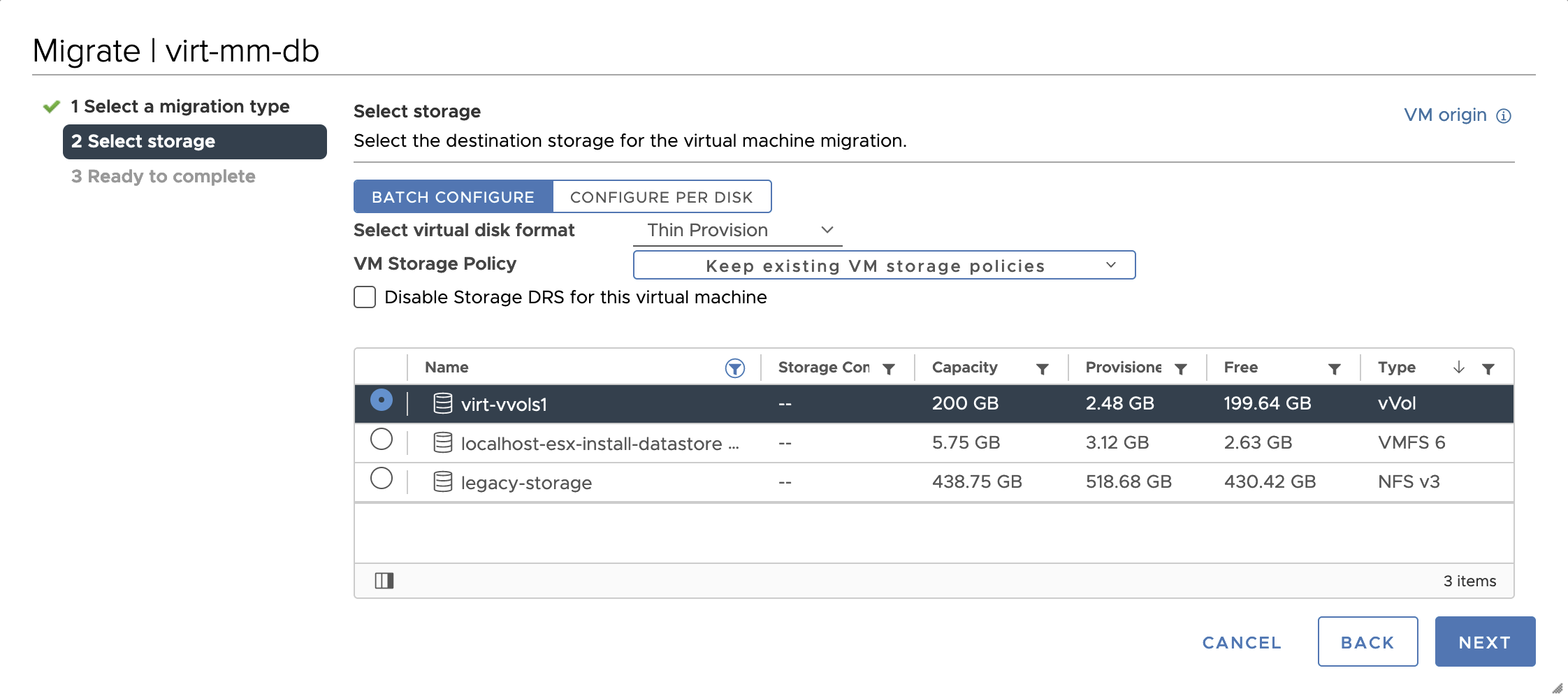 VMware vSphere Storage vMotion example. VMware vSphere Storage vMotion example.