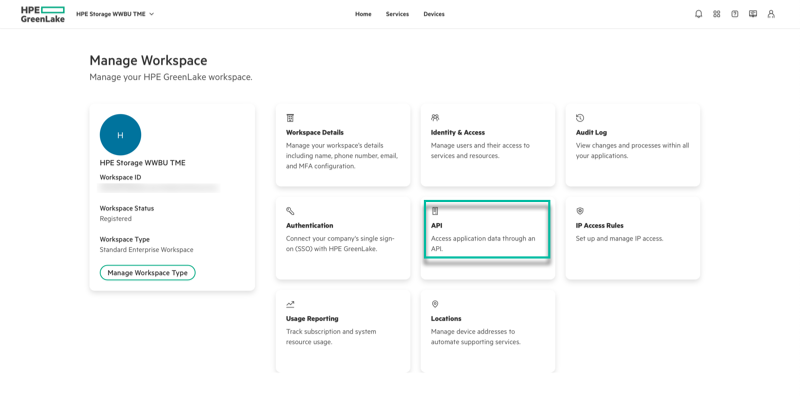 Manage workspace